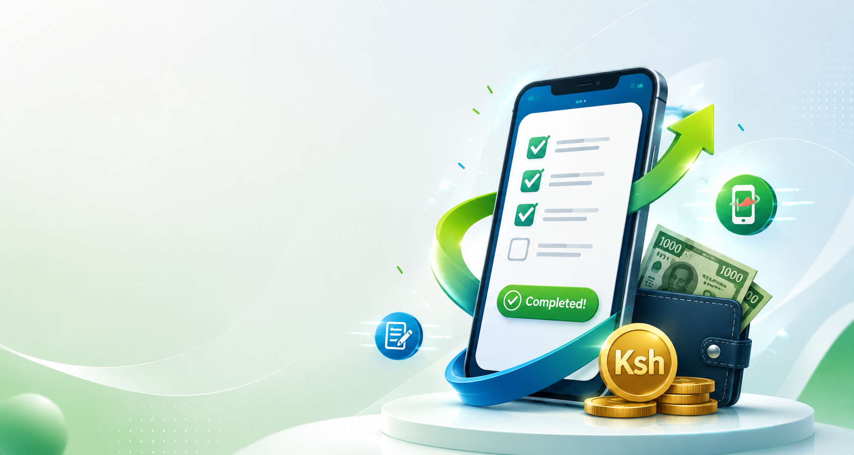Kenyan panelist completing a survey on their phone and earning Ksh to M-Pesa
